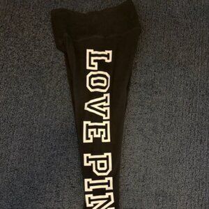 PINK Victoria Secret Logo Leggings Size M